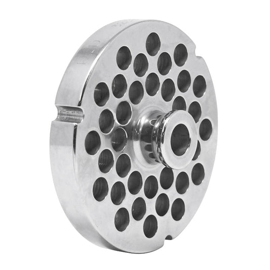 Omcan 23564 #32 Three Notches/Round Stainless Steel Machine Plate with Hub, 10mm (3/8")