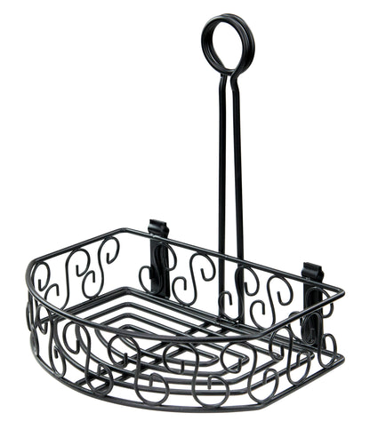 Winco WBKH-6SB 8-1/4" x 6-1/4" Black Wire Condiment Caddy