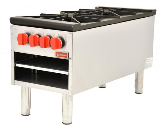 Omcan 37529 Gas Dual Burner Stock Pot Range with LP Conversion Kit