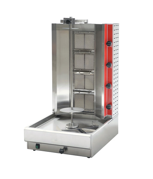 Omcan 47497 100 lb Gas 4 Burners Doner Kebab Machine / Vertical Broiler / Shawarma Grill