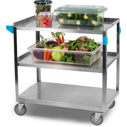 Carlisle UC5032135 21" x 35" 3 Shelf Stainless Steel Utility Cart