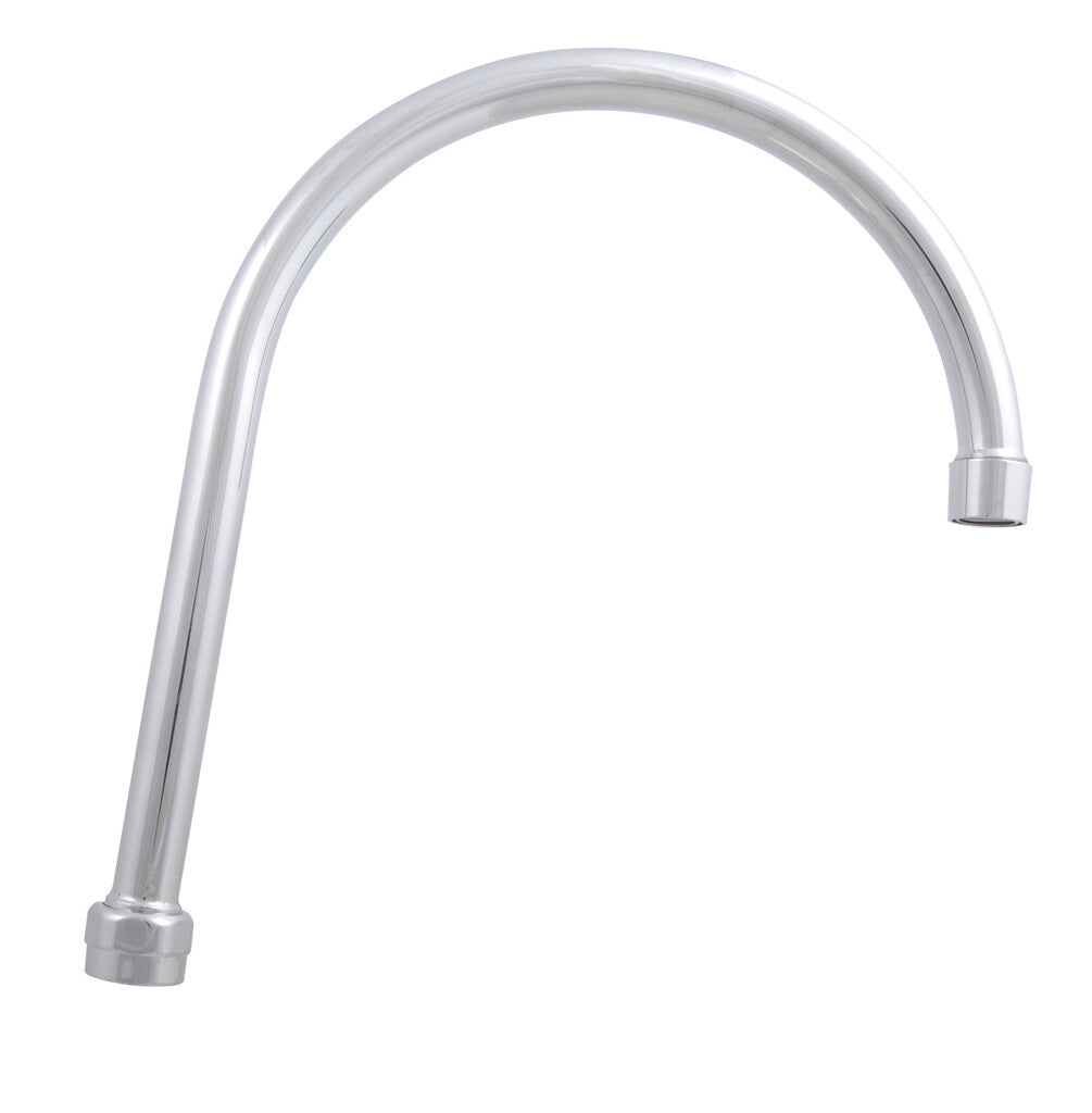 BK Resources BKF-HSPT-8G-G 8" Chrome-Plated Brass Optiflow Heavy Duty Gooseneck Spout, 2.2 GPM Flow Rate