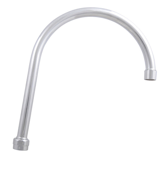 BK Resources BKF-HSPT-8G-G 8" Chrome-Plated Brass Optiflow Heavy Duty Gooseneck Spout, 2.2 GPM Flow Rate