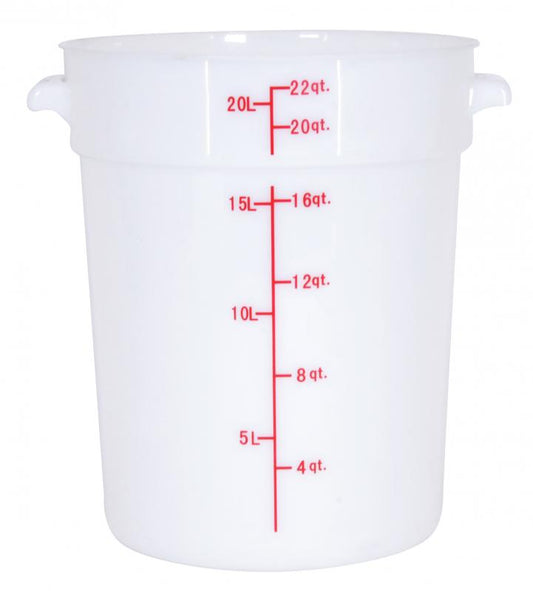Omcan 80235 22 Qt White Round Polypropylene Food Storage Container