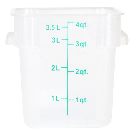 Omcan 80225 4 Qt Translucent Square Polypropylene Food Storage Container