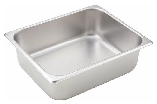 Winco SPH4 Half-size Stainless Steel Straight-sided Steam Pan, 4" Deep