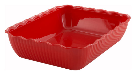 Winco CRK-13R 13" x 10" x 3" Red Deli Crock