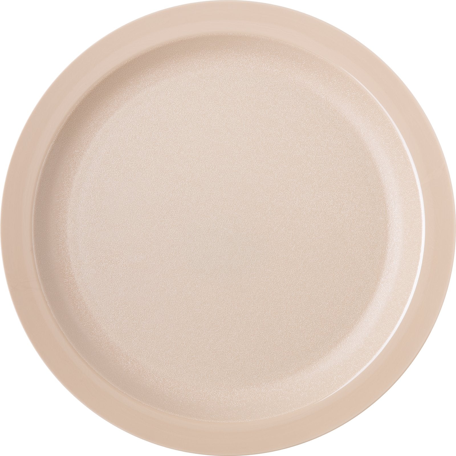 Carlisle PCD21025 10" Tan Polycarbonate Narrow Rim Plate