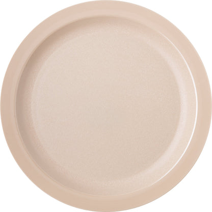 Carlisle PCD21025 10" Tan Polycarbonate Narrow Rim Plate