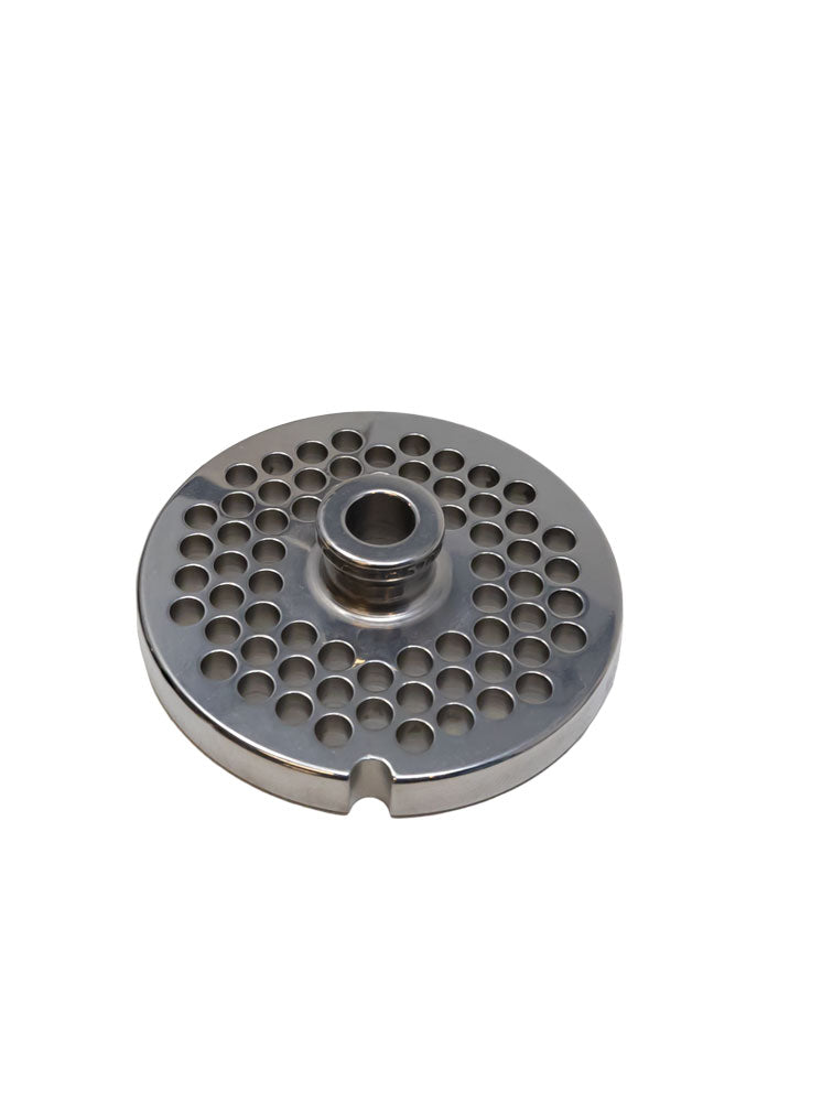 Omcan 11201 #22 One Notch/Round European Style Stainless Steel Plate with Hub, 6mm (1/4")