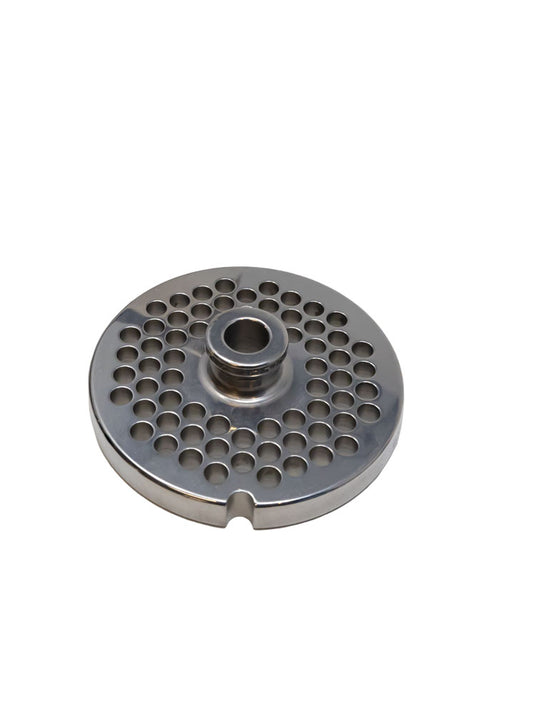 Omcan 11201 #22 One Notch/Round European Style Stainless Steel Plate with Hub, 6mm (1/4")