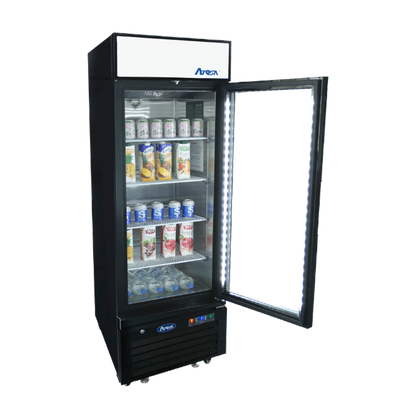 Atosa MCF8725GR 11.1 Cuft- Black Single Glass Door Bottom Mount Merchandiser Refrigerator