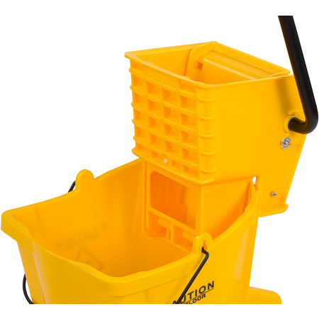 Carlisle 3690804 26 Qt Yellow Polypropylene Commercial Mop Bucket with Side-Press Wringer