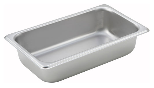 Winco SPQ2 1/4 Size Stainless Steel Straight-sided Steam Pan, 2-1/2" Deep
