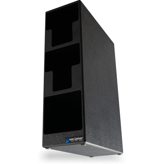 San Jamar L2202 20.25" x 7.25" x 15.25" Black 3-Slot Lid and Straw Tower