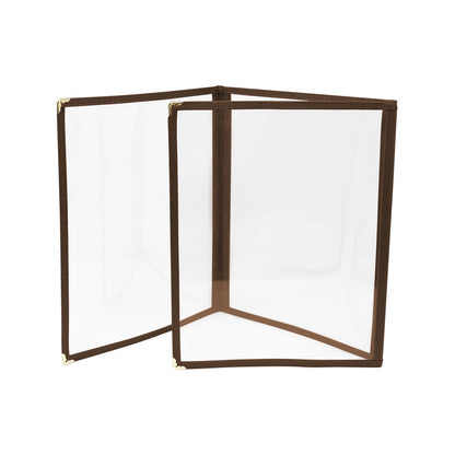 Omcan 39802 9 1/2" x 11 3/4" Black Three-Page Menu Holder