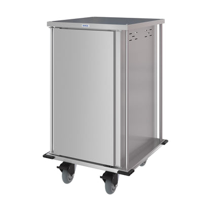 Dinex DXPTQC2T1D16 2 Trays Per Slide 16 Trays Single Door Stainless Steel Totally Quiet Compact Meal Delivery Cart