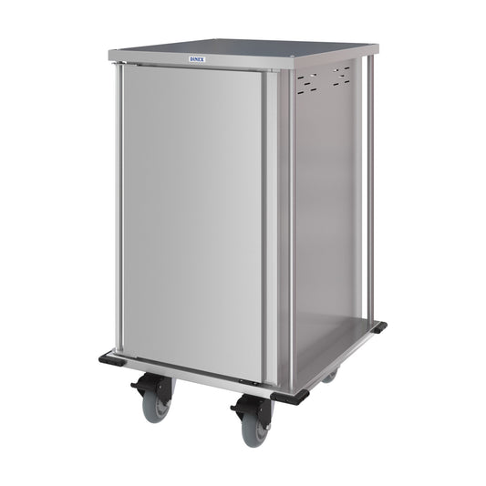 Dinex DXPTQC2T1D16 2 Trays Per Slide 16 Trays Single Door Stainless Steel Totally Quiet Compact Meal Delivery Cart