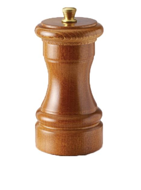 Omcan 43665 10 cm Classic Collection Pepper Mill Traditional Dark Italian Beech Wood
