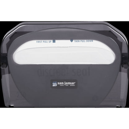 San Jamar TS510TBK 16.5" x 12" x 3" Black Pearl Plastic Toilet Seat Cover Dispenser