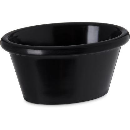 Carlisle S31203 3 oz Black Oval Melamine Smooth Ramekin