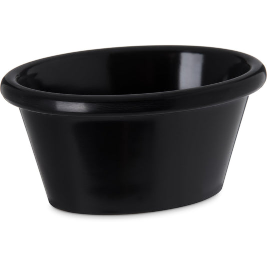 Carlisle S31203 3 oz Black Oval Melamine Smooth Ramekin