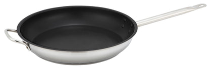 Winco SSFP-14NS 14" Stainless Steel Fry Pan w/ Helper Handle, Non-Stick
