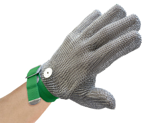 Omcan 13559 Extra Large Mesh Glove with Green Wrist Strap