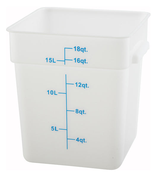 Winco PTSC-18 18 Qt. Polypropylene Storage Container