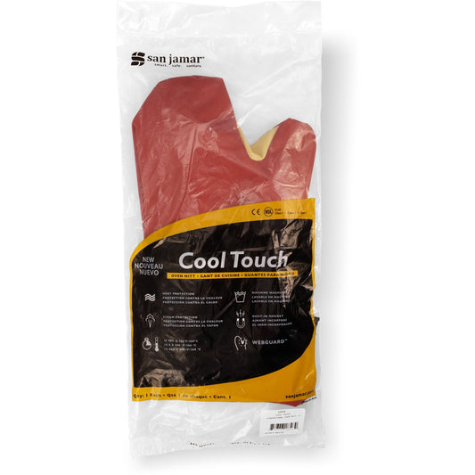 Carlisle CTC15 15" Red Poly/Cotton Blend Conventional Mitt Cool Touch