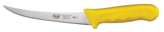 Winco KWP-60Y 6" Yellow Curved Polypropylene Handle Boning Knife