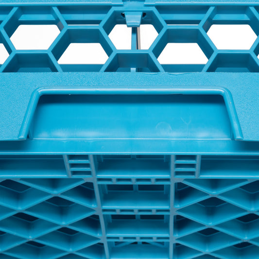 Carlisle RG16-114 Carlisle Blue 16-Compartment Polypropylene OptiClean Divided Glass Rack with 1 Extender 5.56"