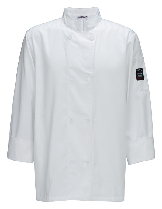 Winco UNF-6W3XL 3XL White Tapered Chef Men's Jacket