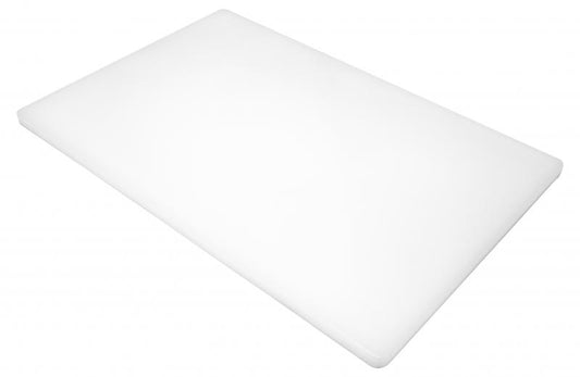 Omcan 41196 12"X 18"X 1/2" White Polyethylene Rigid Cutting Board