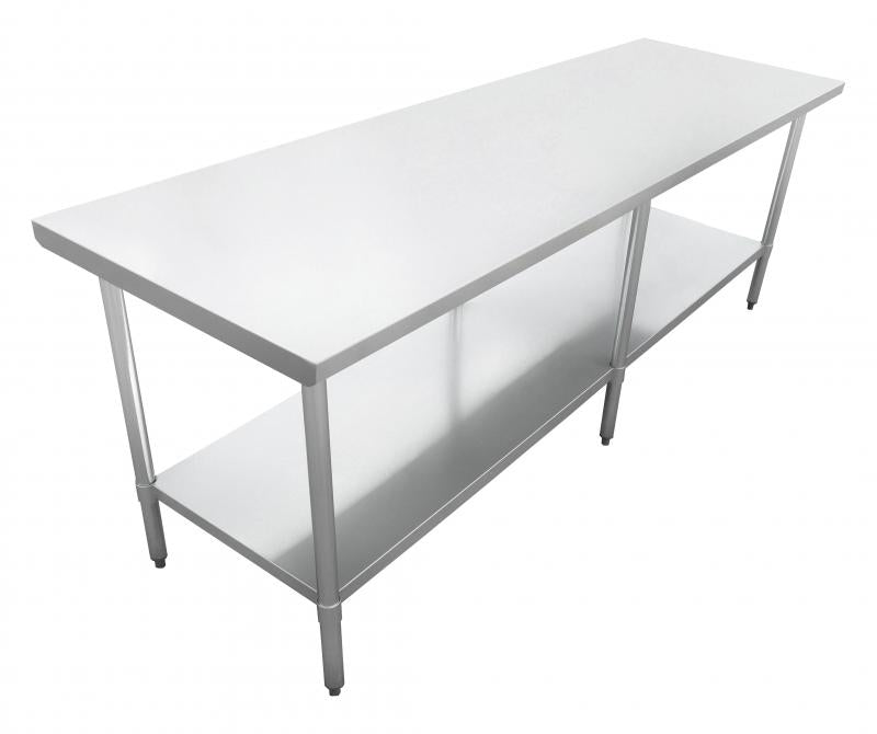 Omcan 47724 18" x 84" Stainless Steel Work Table with Galvanized Legs and Undershelf
