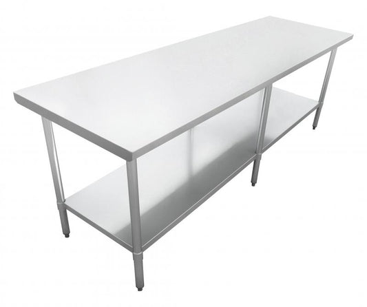 Omcan 47724 18" x 84" Stainless Steel Work Table with Galvanized Legs and Undershelf