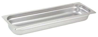 Winco SPJH-2HL Half Size Long Stainless Steel Anti-jam Steam Pan, 2-1/2" Deep