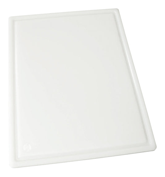Winco CBI-1218 12" x 18" x-1/2" White Cutting Board, Grooved