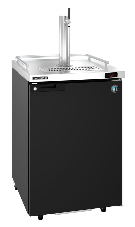 Hoshizaki DD24 Black One Section Vinyl Back Bar Direct Draw, Solid Door Refrigerator