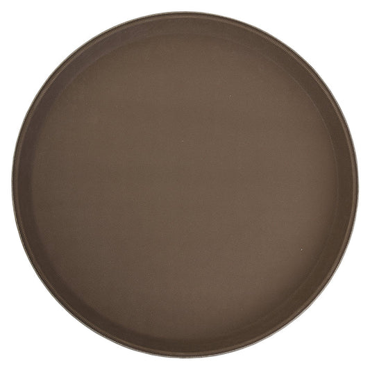Winco TFG-14N 14" Brown Premium Fiberglass Non-Slip Tray