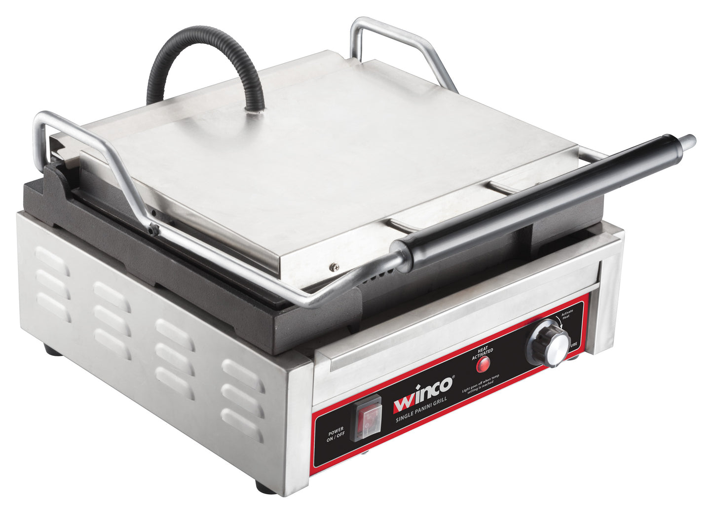 Winco EPG-1C 14" Single Ribbed Plate Panini Grill