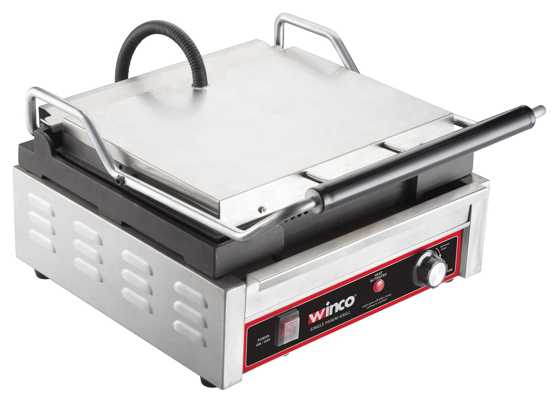 Winco EPG-1C 14" Single Ribbed Plate Panini Grill