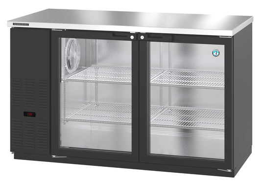 Hoshizaki BB59-G Black Two Section Vinyl Back Bar Back Bar, Glass Doors Refrigerator