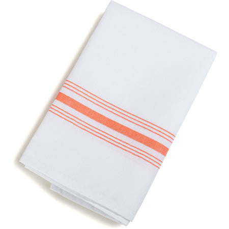 Snap Drape 53771822NH414 18" x 22" Orange 50% Spun Polyester/50% Filament Bistro Striped Napkin