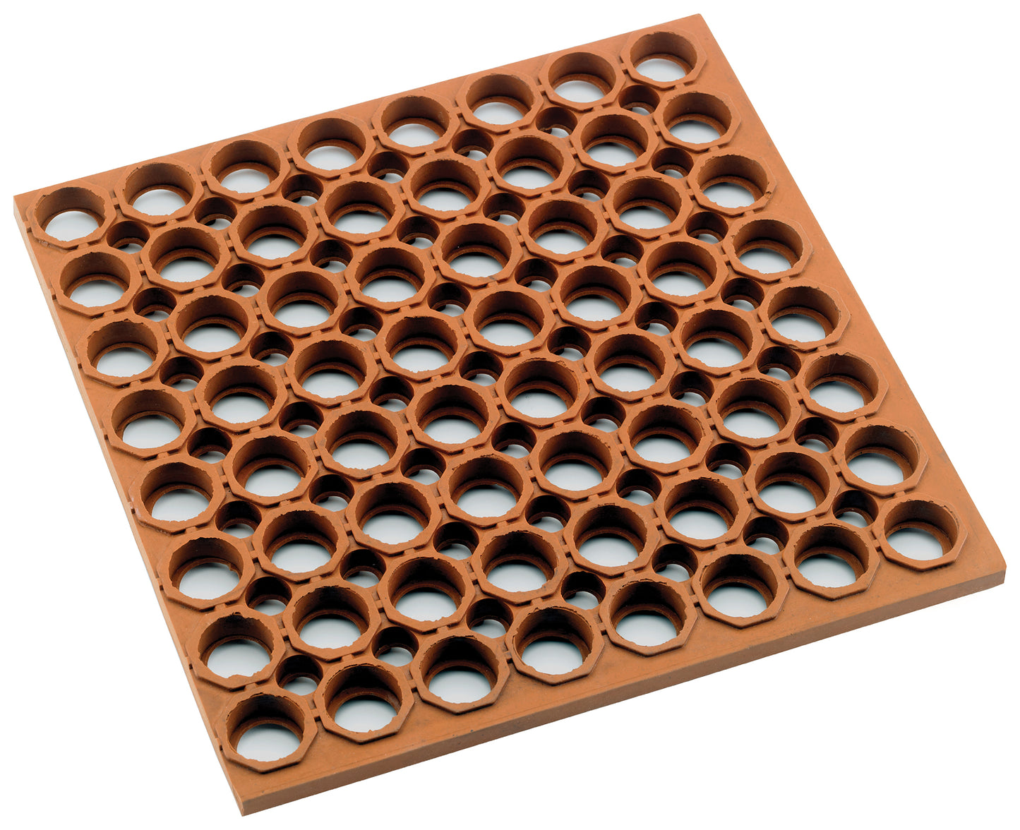 Winco RBMH-35R-R 3' x 5' x 3/4" Red Straight Edges Grease-Proof Rubber Floor Mat