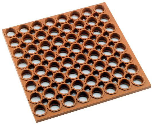 Winco RBMH-35R-R 3' x 5' x 3/4" Red Straight Edges Grease-Proof Rubber Floor Mat