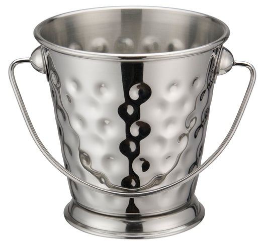 Winco DDSA-102S 3-1/2" Stainless Steel Mini Pail, Hammered