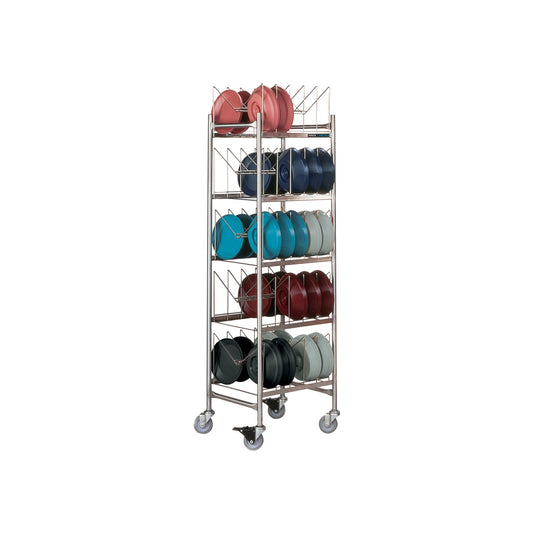 Dinex DX1173X50 50 Domes or 100 Bases 19.50" x 20.25" x 73" Stainless Steel Drying and Storage Cart