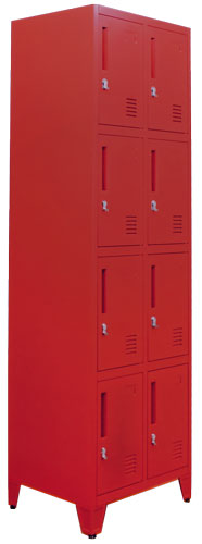 Omcan 48882 Red 4-Tier / 2 Bank Lockers