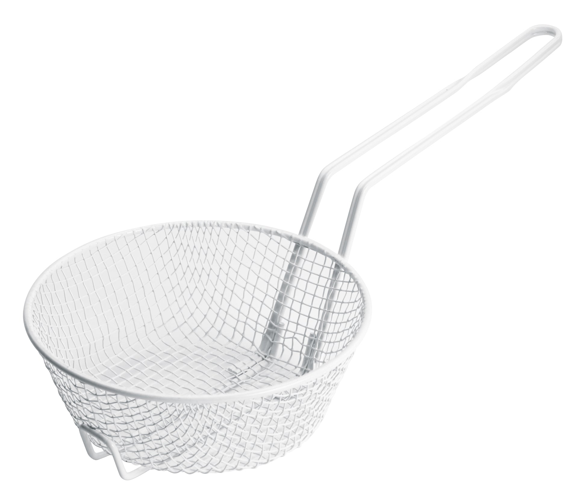 Winco MSBW-08M 8" White Plastic Coating Medium Mesh Breading Basket